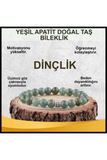 Sertifikalı Yeşil Apatit Doğal Taş Bileklik 8 Mm - B867