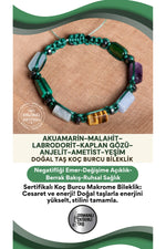SERTİFİKALI Koç Burcu Doğal Taş Makrome Bileklik