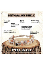 Sertifikalı Bostwana Akik Doğal Taşı Bileklik - 6 Mm B652