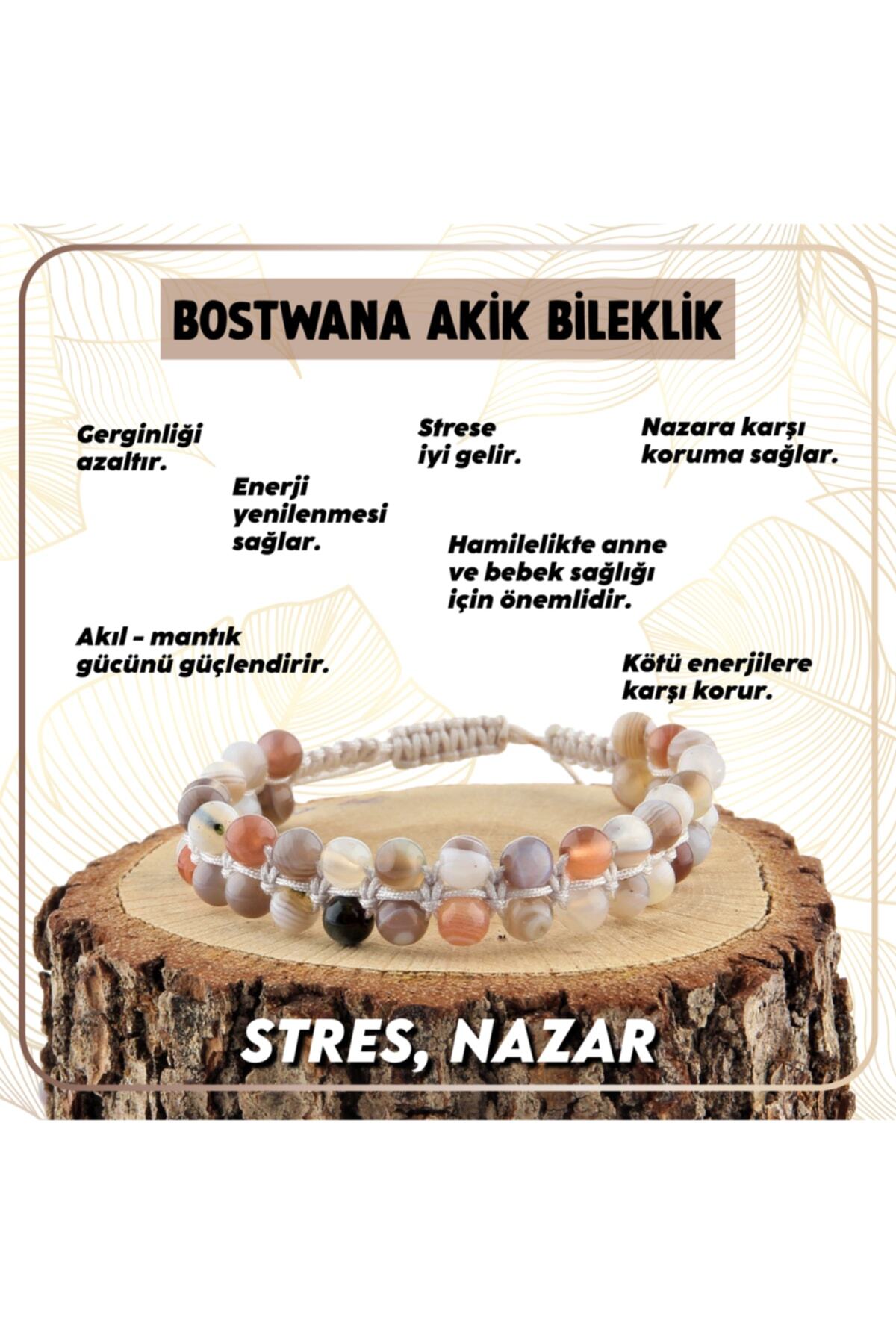 Sertifikalı Bostwana Akik Doğal Taşı Bileklik - 6 Mm B652