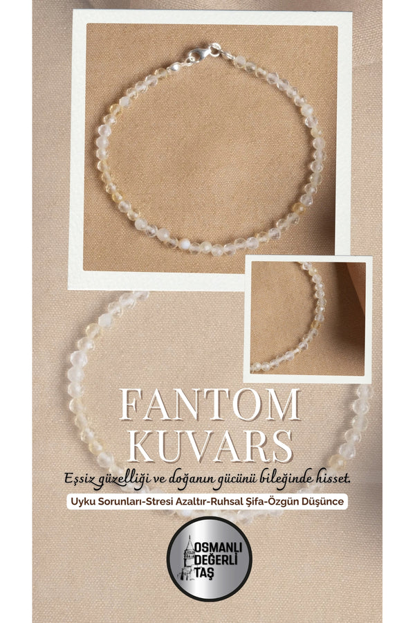 Sertifikalı Fantom Kuvars Doğal Taş Bileklik
