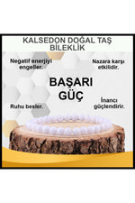 Sertifikalı Kalsedon Doğal Taş Bileklik 6 Mm - B826