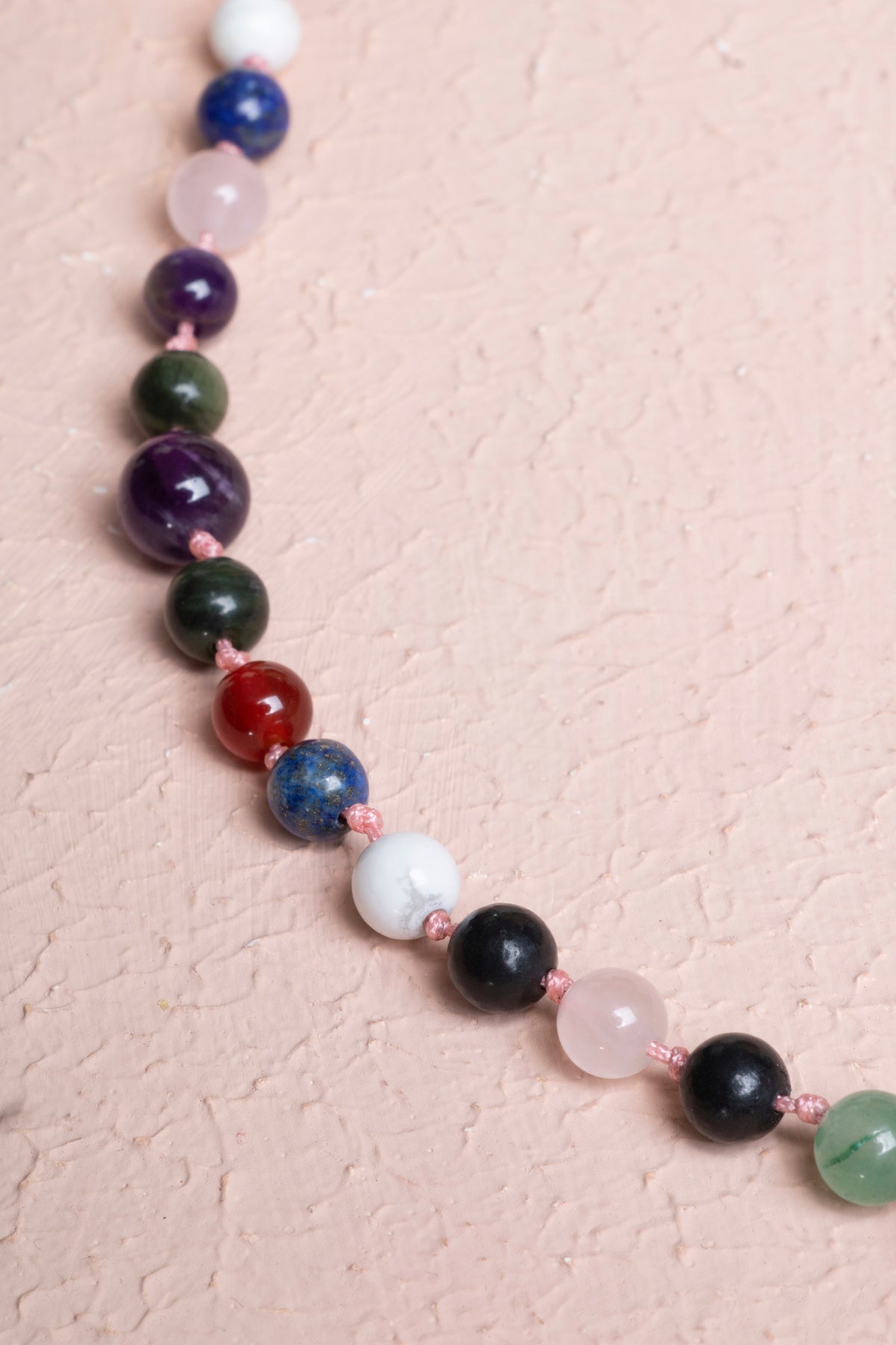 Sertifikalı Aventurin-pembe Kuvars-obsidyen-lapis-havlit-yeşim-ametist Kız Öğrenci Başarı Kolye