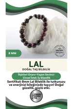 Sertifikalı Doğal Taş 8 Mm Lal Bileklik