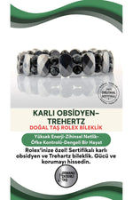 Sertifikalı Karlı Obsidyen-trehartz Roleks Bileklik