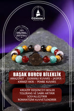 Başak Burcu Doğal Taş 8mm Yonca Bileklik