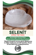 Sertifikalı Selenit Doğal Taş Kalp Tabak No:6 P082