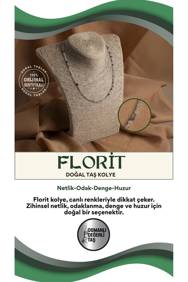 Sertifikalı Florit Doğal Taş Kolye