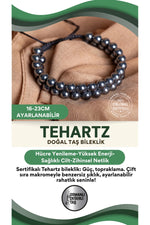 SERTİFİKALI Tehartz Doğal Taş Makrome ayarlanabilir çift sıra Bileklik