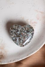 Sertifikalı Larimar Doğal Taş Kalp Obje P053