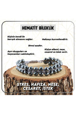 Sertifikalı Hematit Doğal Taşı Bileklik - 6 Mm B654