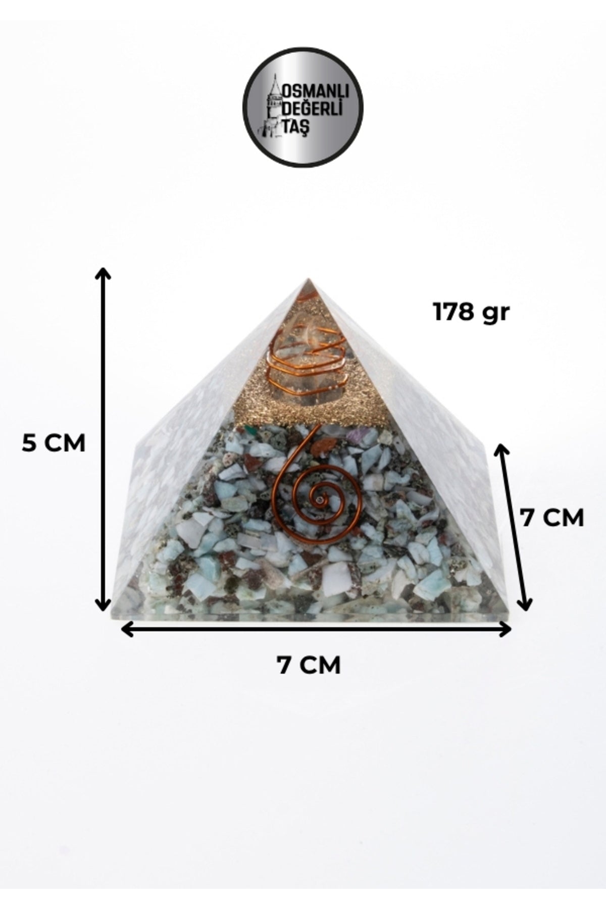 Sertifikalı Larimar Doğal Taş Piramit P019