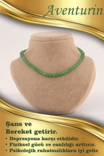 Sertifikalı Aventurin Yeşil 6mm Kolye(DÜĞÜMSÜZ)