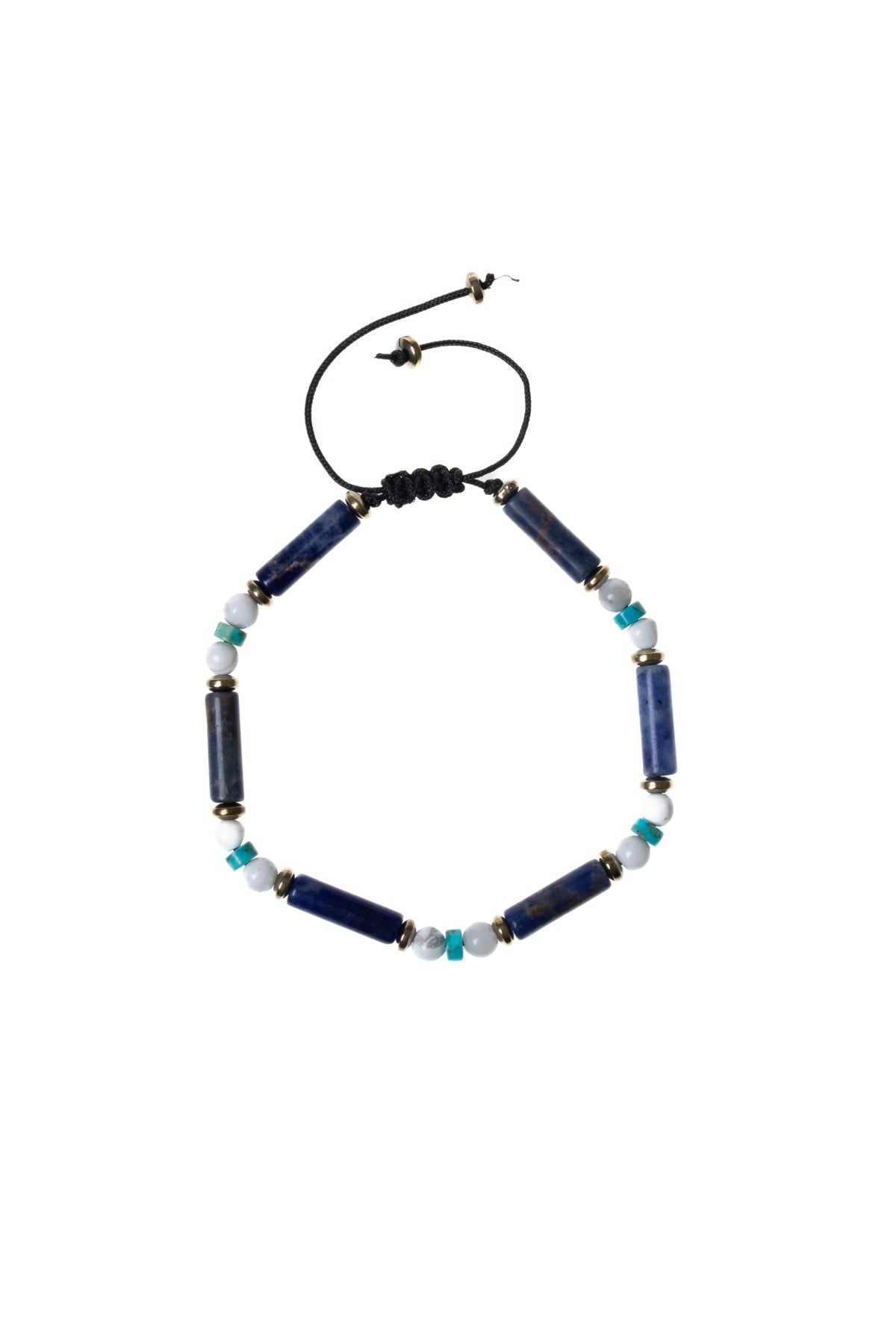 SERTİFİKALI Sodalite Turkuaz Havlit Doğal Taş Makrome Bileklik 4 mm