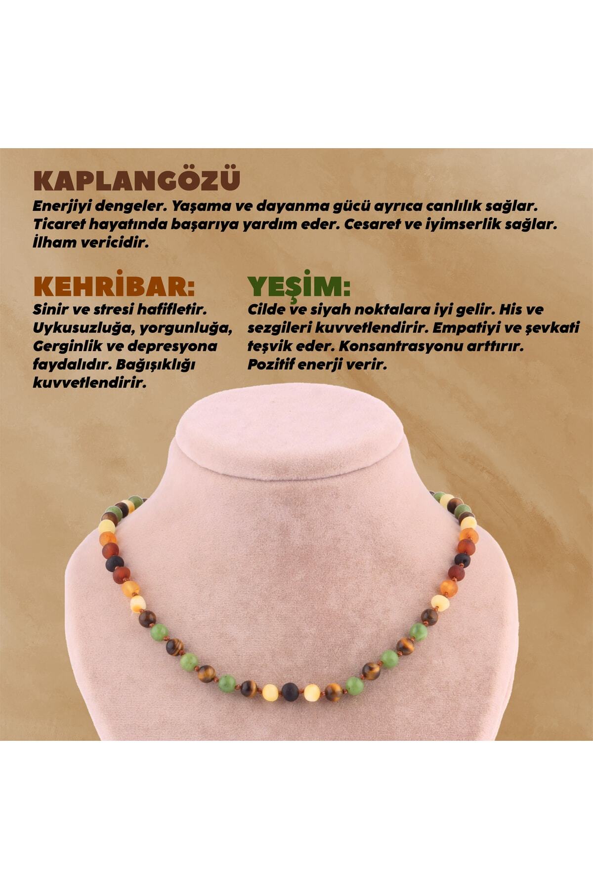 Sertifikalı Migren Doğal Taş Kolye - 6 Mm M385
