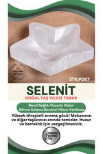 Sertifikalı Selenit Doğal Taş Yıldız Tabak P067