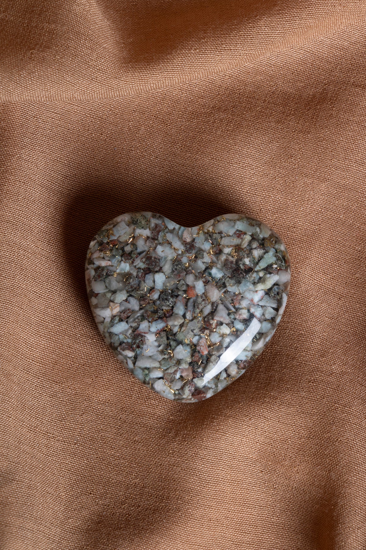 Sertifikalı Larimar Doğal Taş Kalp Obje P053