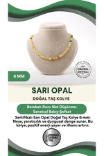 Sertifikalı Sarı Opal Doğaltaş Kolye 6 Mm, M589