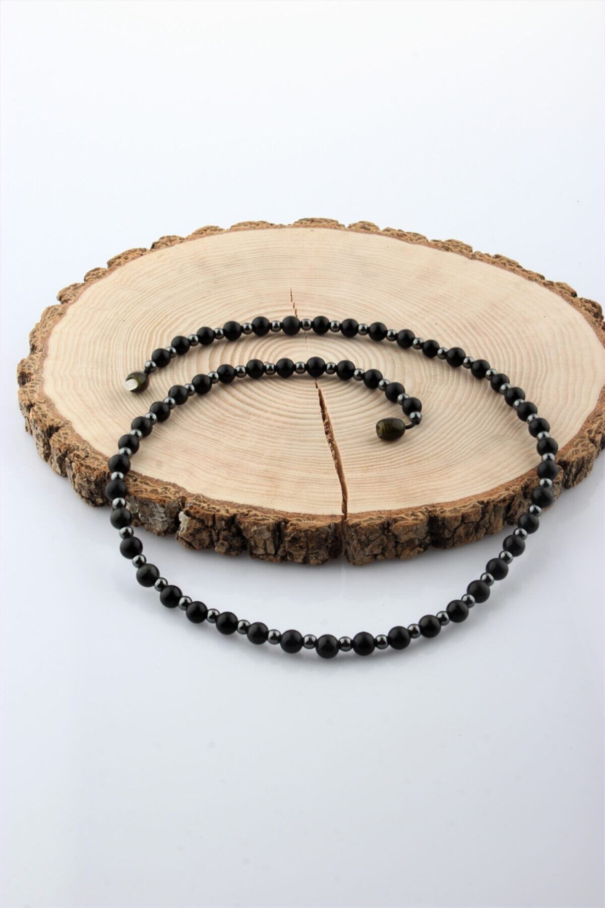 Sertifikalı Shungite Obsidyen Doğal Taş Kolye