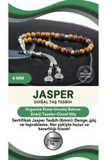 Sertifikalı Jasper Doğaltaş Tesbih 6 Mm, T208