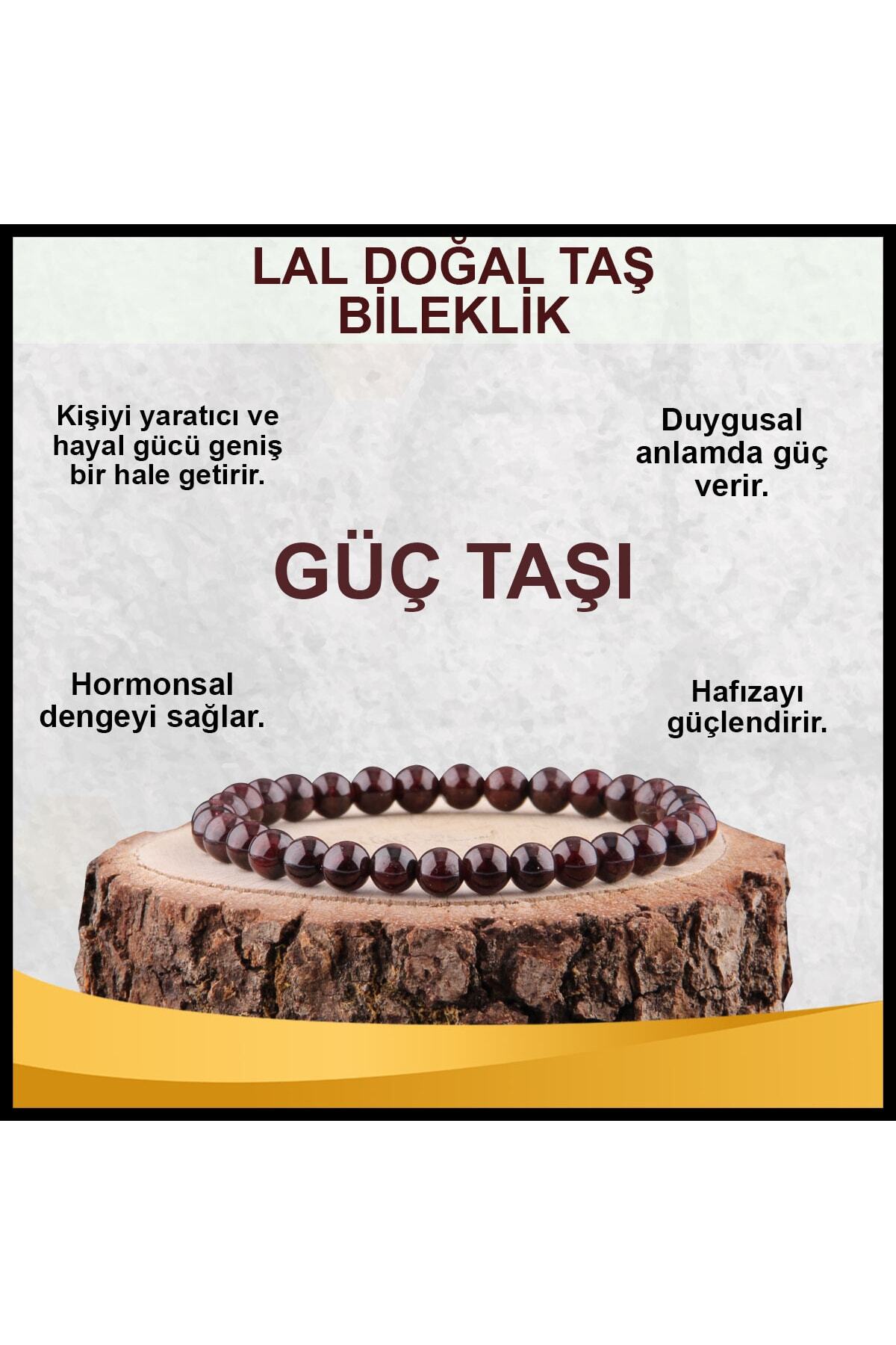 Sertifikalı Lal Doğal Taş Bileklik 6 Mm - B833