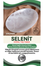 Sertifikalı Selenit Doğal Taş Elips Tabak No:7 P085