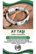 SERTİFİKALI Ay Taşı Doğal Taş Kare Kesim Bileklik