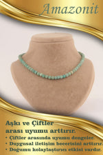 Sertifikalı Amazonit 6mm Doğal Taş Kolye (DÜĞÜMSÜZ) M018