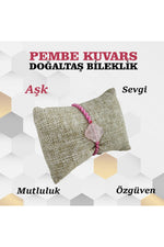 Sertifikalı Pembe Kuvars Doğaltaş Bileklik 15 Mm, B888