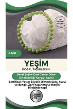 Sertifikalı Yeşim Doğal Taş Bileklik 6 Mm - B854