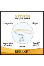 Sertifikalı Sitrin Doğaltaş Tesbih 6 Mm, T214