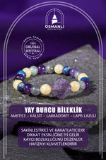 Yay Burcu Doğal Taş 8mm Yonca Bileklik