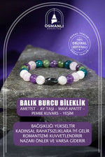 Balık Burcu Doğal Taş 8mm Hematit Bileklik
