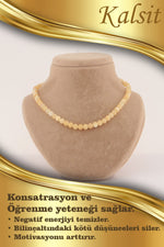 Sertifikalı Kalsit 6mm Kolye (DÜĞÜMSÜZ)