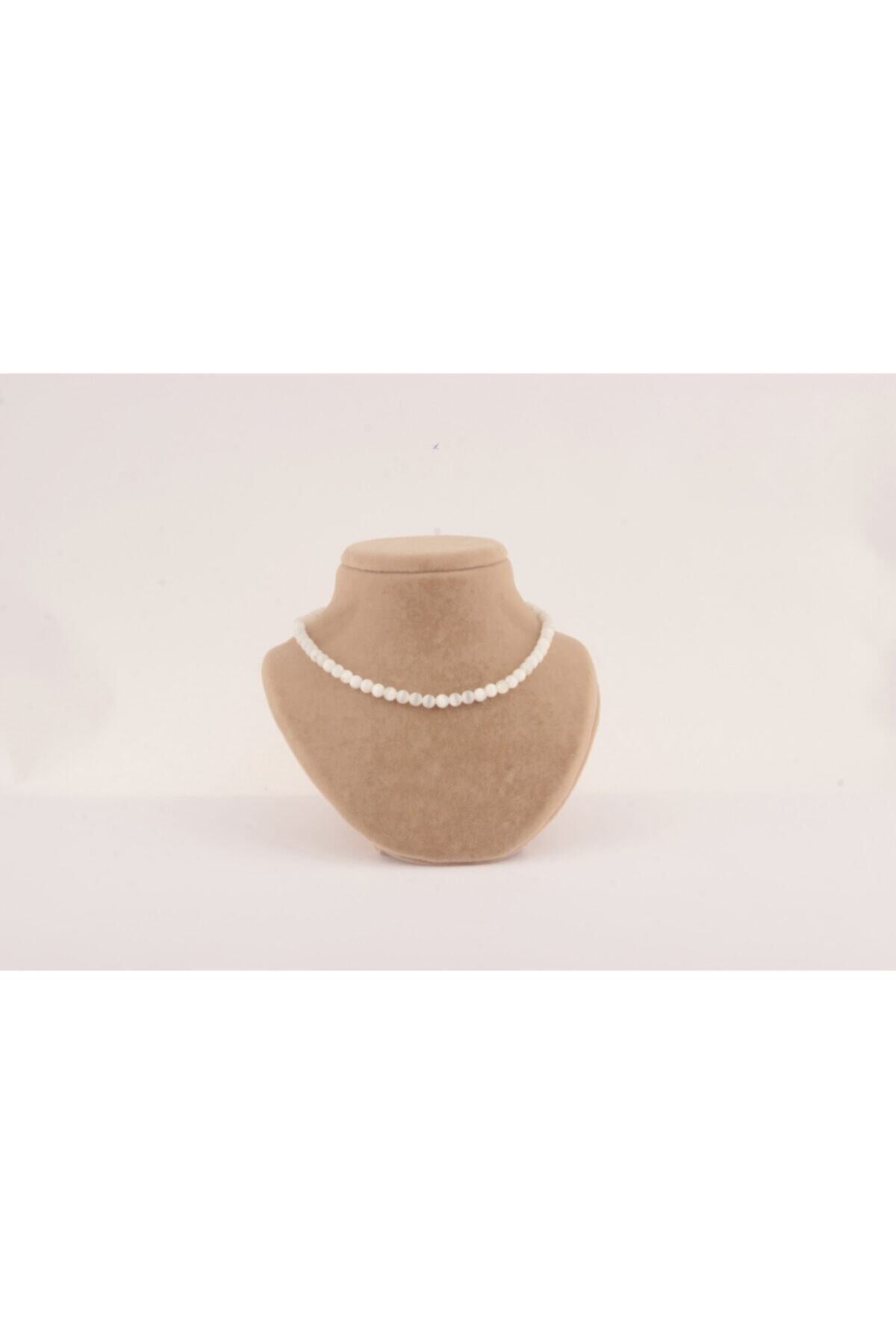 Sertifikalı Selenit 6mm Kolye (DÜĞÜMSÜZ)