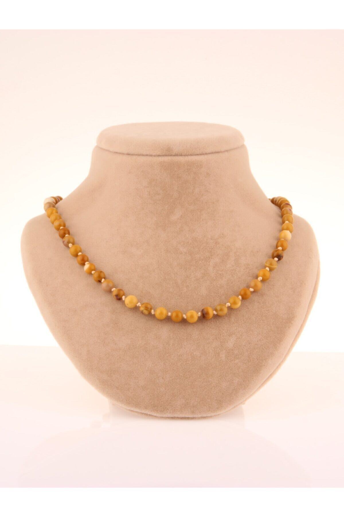 Sertifikalı Jasper 6mm Düğümlü Kolye