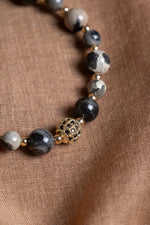 SERTİFİKALI Gümüş Jasper-Hematit Doğal Taş Bileklik 6-8 mm