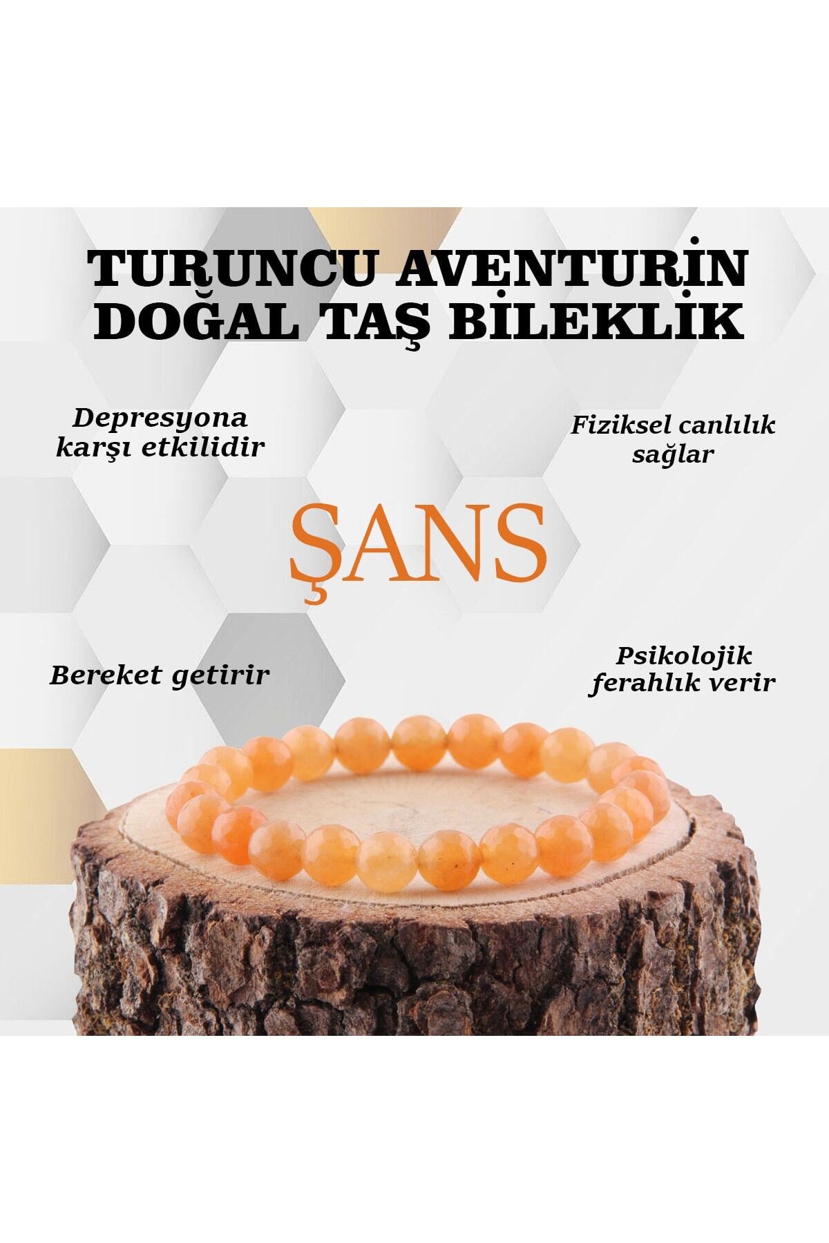 Sertifikalı Kahve Aventurin Doğal Taş Bileklik 8 Mm, B882