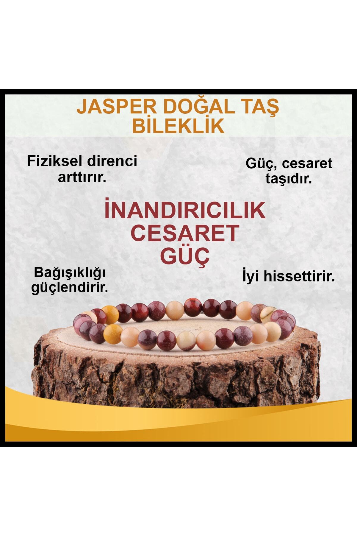 Sertifikalı Jasper Doğal Taş Bileklik 6 Mm - B825