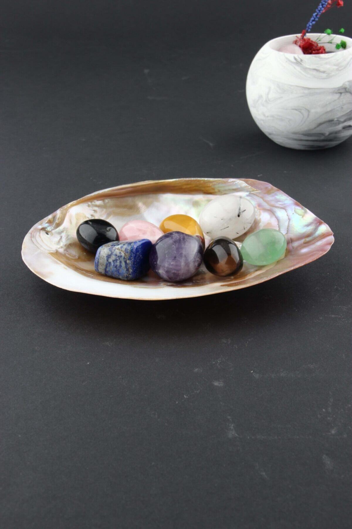 Midye Kabuğu-lapis-turmalin-florit-pembe Kuvars-ametist-jasper-dumanlı Kuvars- Rutilli Kristal-set