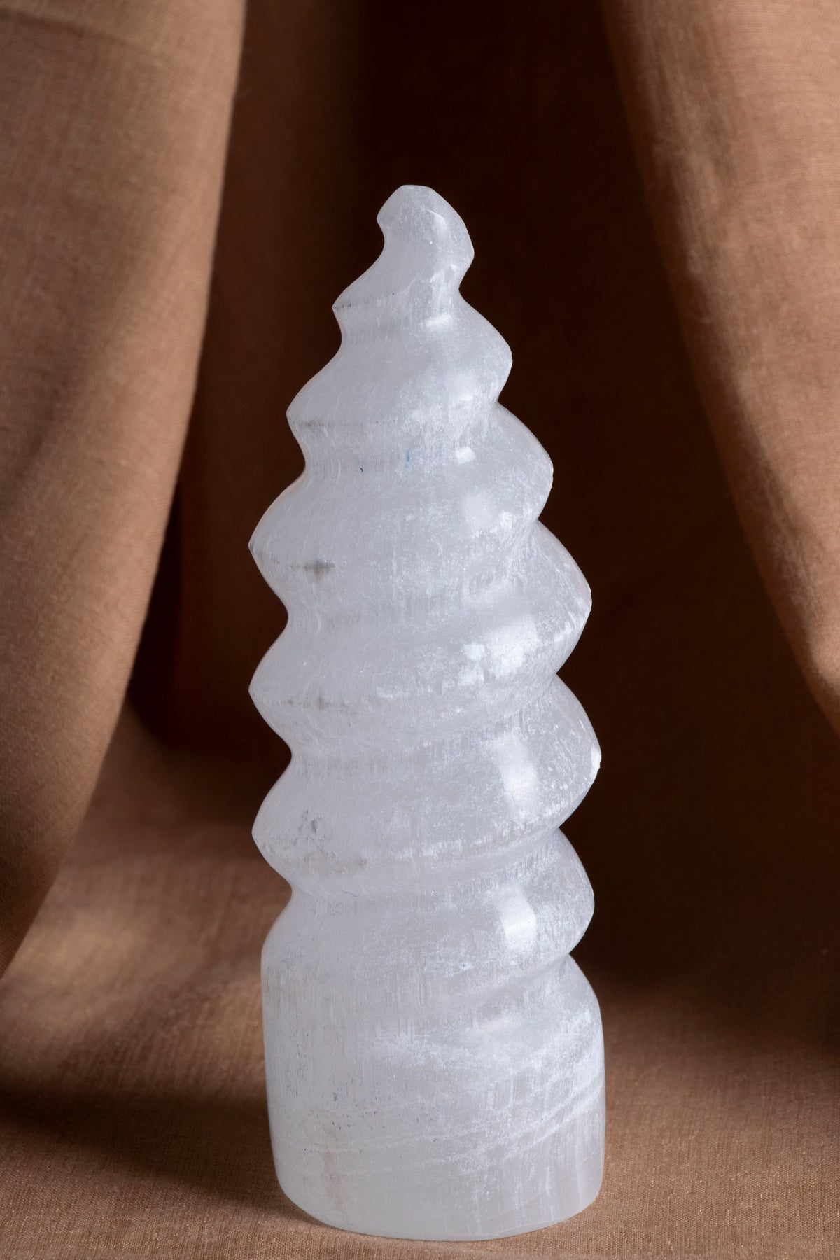 SERTİFİKALI Selenit Spiral Doğal Taş Obje ODT074