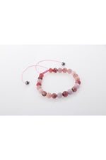 Pembe Kuvars, Pembe Opal, Altın Rutilli Kuvars, Hakiki Yemen Akiği, Rodokrozit, Kunzit Bileklik B905