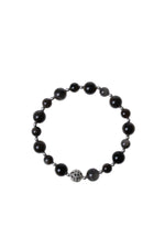 SERTİFİKALI Obsidyen-Hematit Doğal Taş Bileklik 6-8 mm