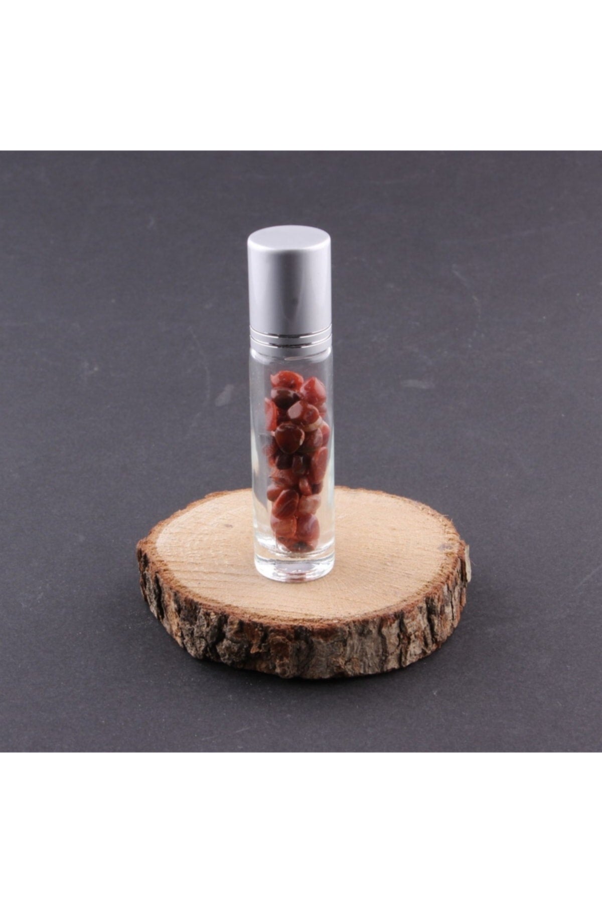 Sertifikalı Akik Taşı Doğal Taş Yüz Ve Cilt Esans Ve Yağ Şişesi - 10 Ml, 8 Cm Metal Kapak