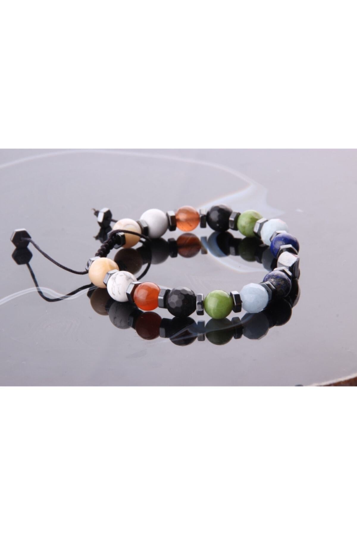 Unisex Öğrenci Bilekliği-shungite-akuamarin-obsidyen-havlit-lapis-yeşim-hakiki Yemen Akiği-sedef