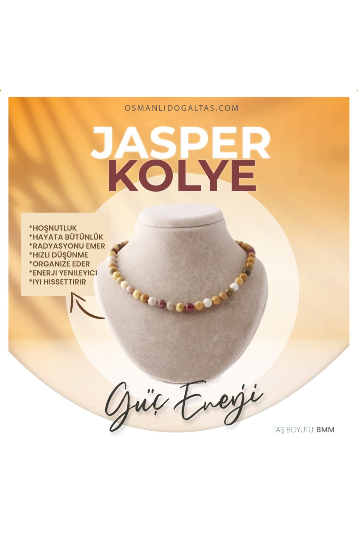 Sertifikalı Jasper Doğaltaş Kolye 8 Mm, M521