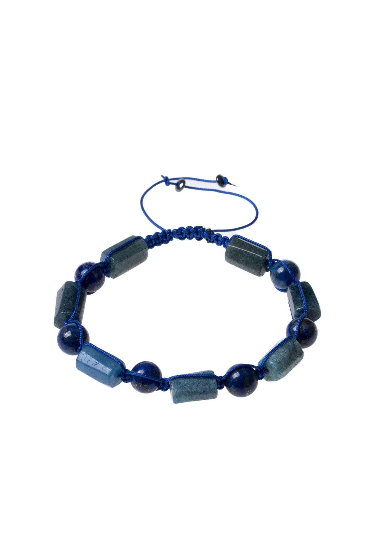 SERTİFİKALI Dumortierite- Lapis Lazuli Doğal Taş Ayarlanabilir Makrome Bileklik