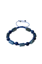 SERTİFİKALI Dumortierite- Lapis Lazuli Doğal Taş Ayarlanabilir Makrome Bileklik