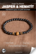 Sertifikalı JASPER & HEMATİT Doğal Taş Bileklik ODT096