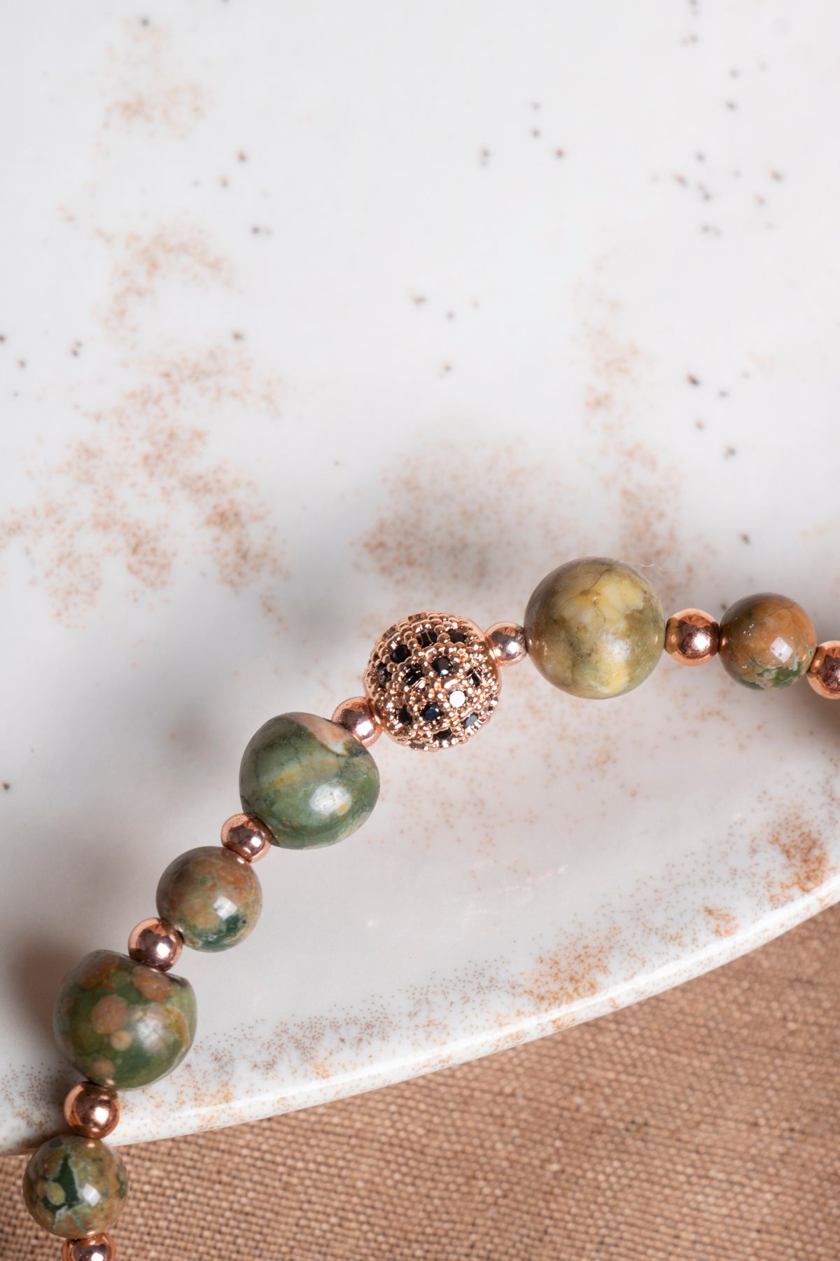 SERTİFİKALI Jasper Doğal Taş Bileklik 6-8 mm